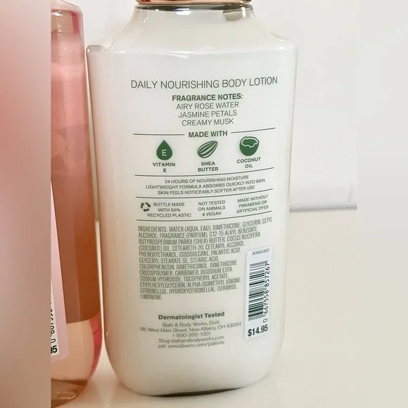 Bath & Body Works Rose Body Wash & Lotion Full Size Set with Tote Bag - Picture 10 of 11